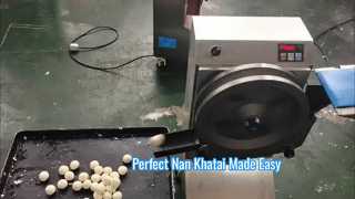 Papa 자동 P160 인도 Nan Khatai 비스킷 볼 제작 기계 테스트 비디오